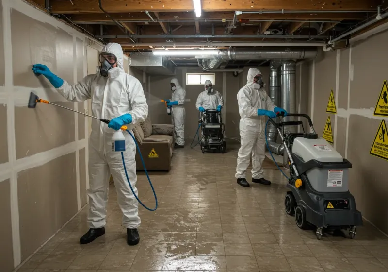 Basement Moisture Removal and Structural Drying process in Hawarden, IA